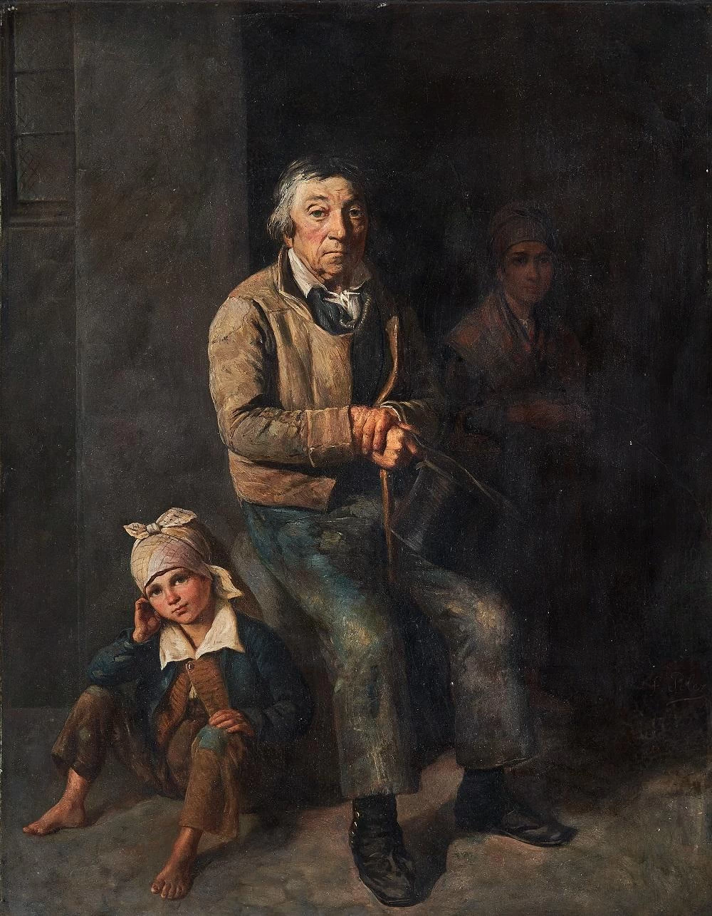 Padre e figli per strada